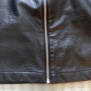 Faux Black Leather Mini Skirt